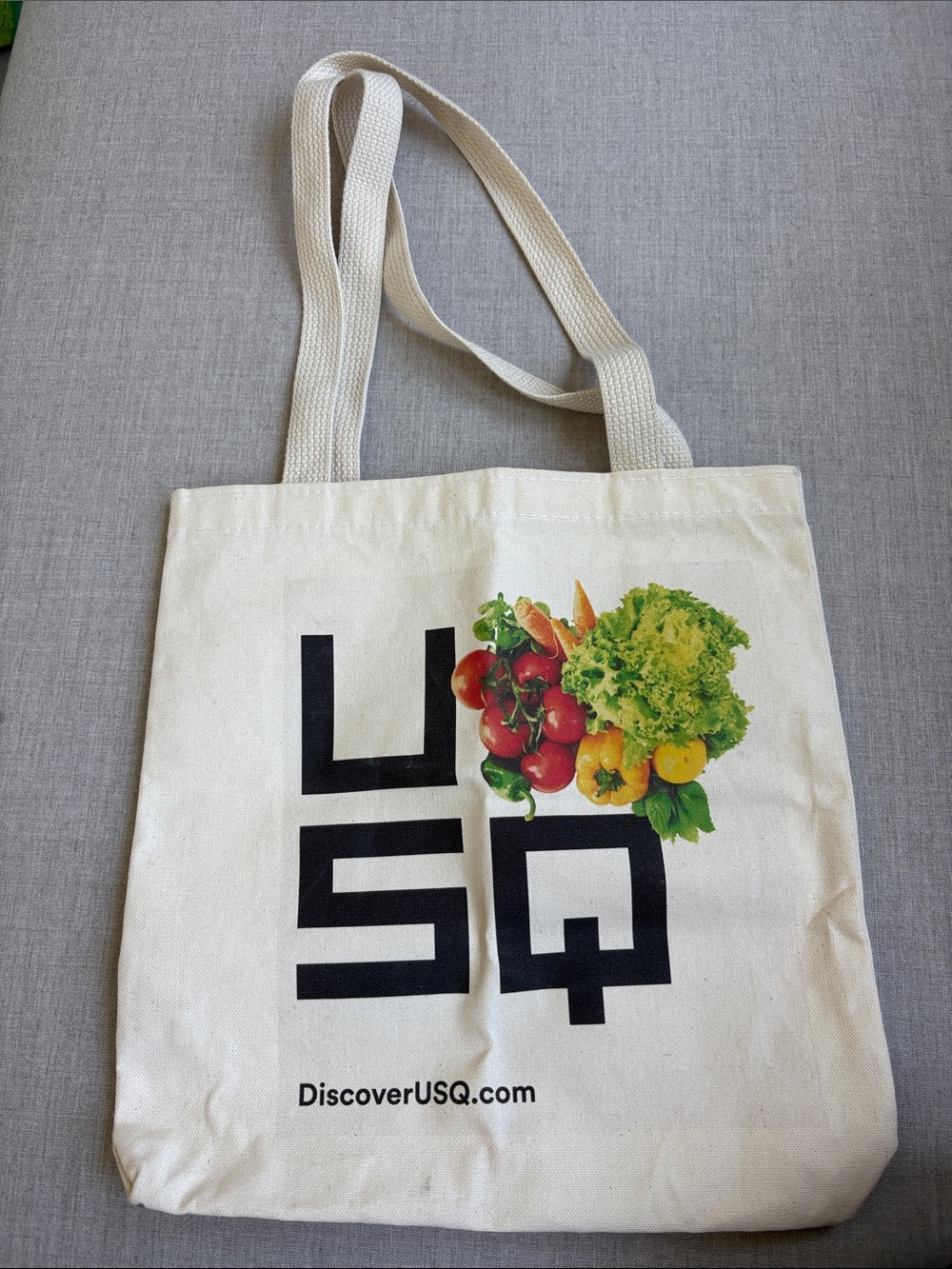 DiscoverUSQ Natural Canvas Tote with Veggie Print Somerville MA
